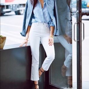 J.Crew midrise Billie Demi Boot Crop white jeans size 25